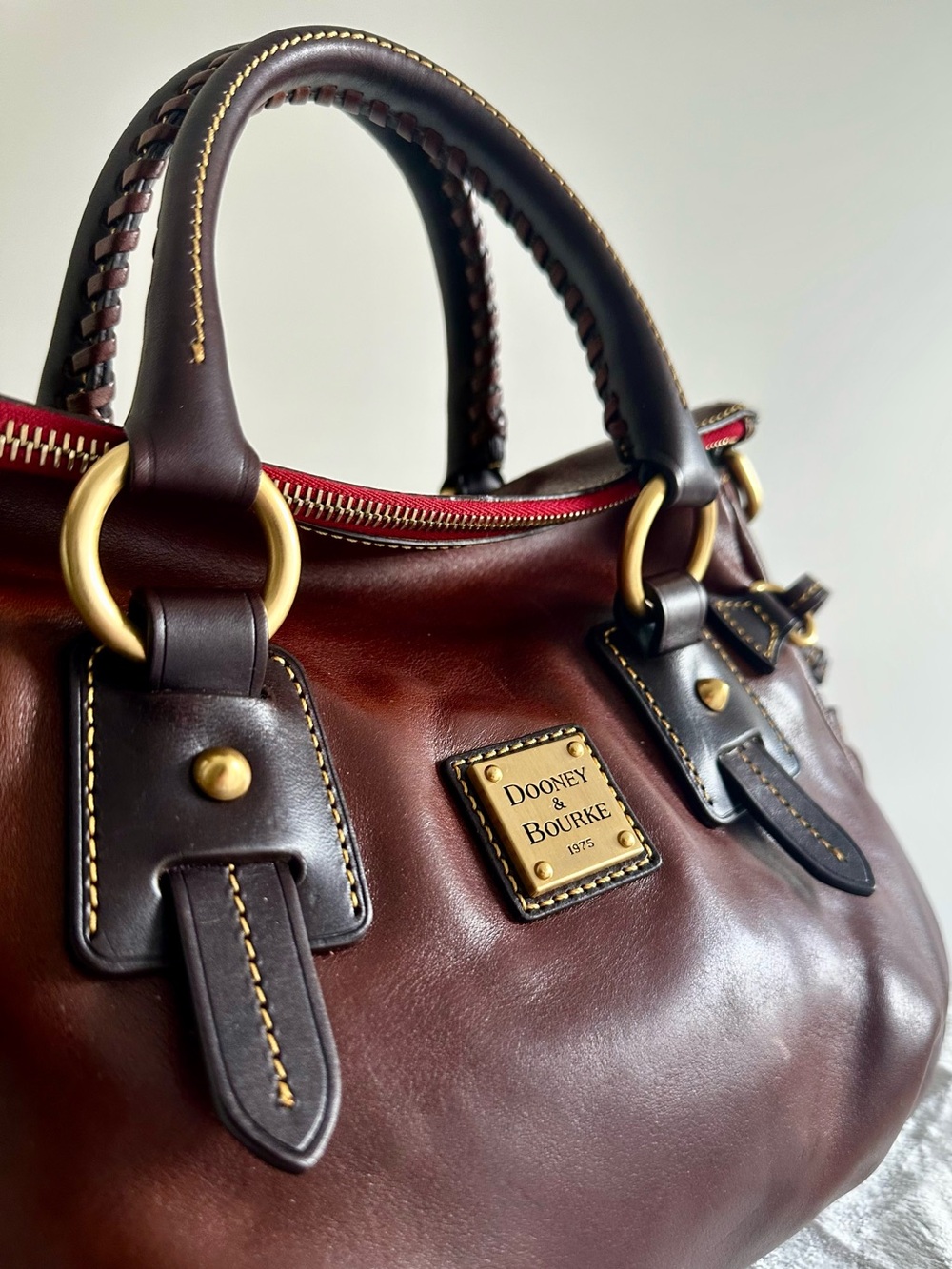 Dooney & Bourke Toledo Florentine Vintage Stanwich Satchel in Chestnut - Picture 9 of 16